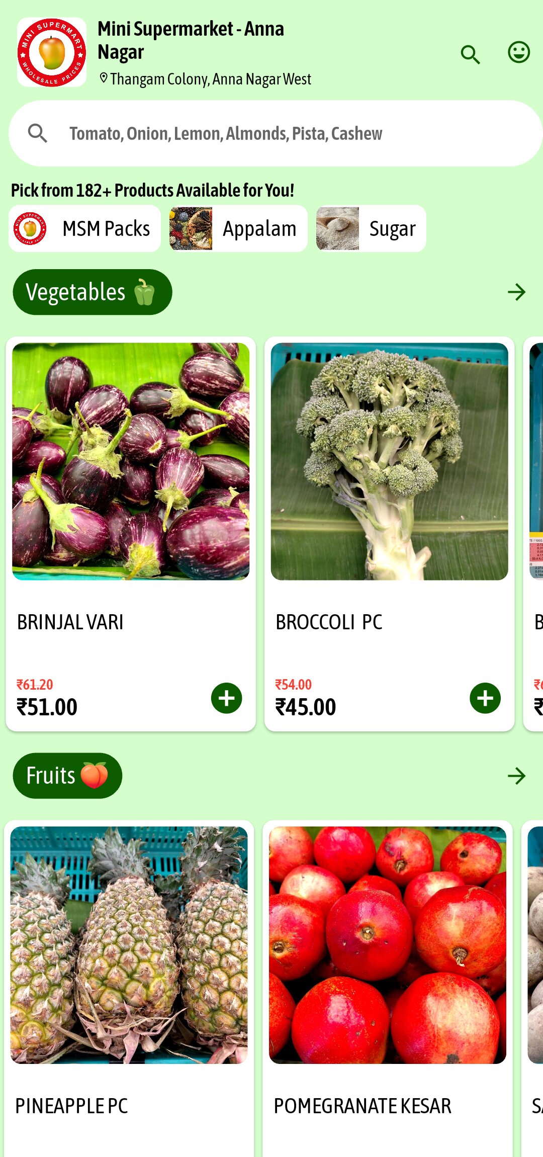 Mini Supermart Anna Nagar - asap. pickup